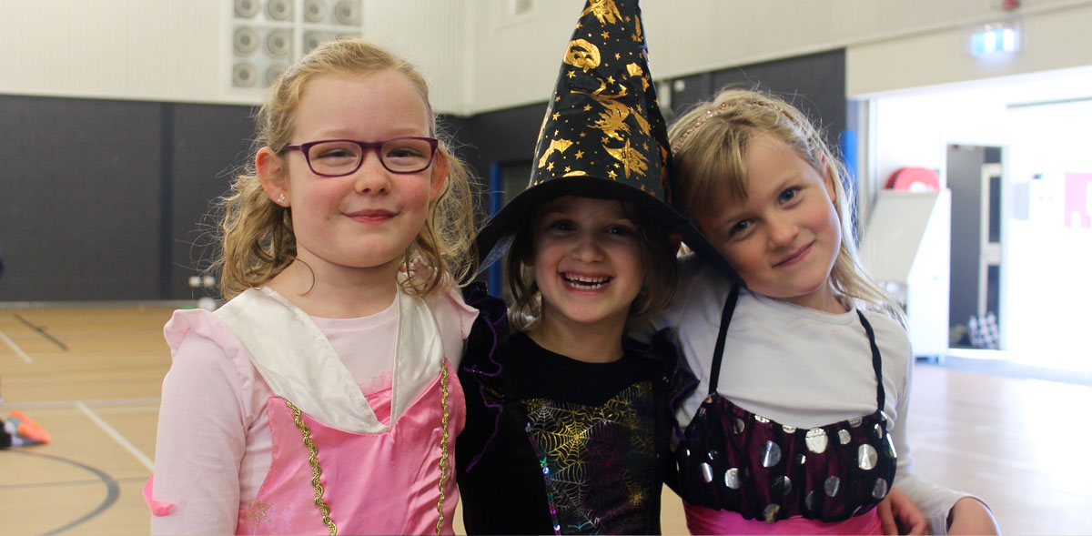 Students in costumes