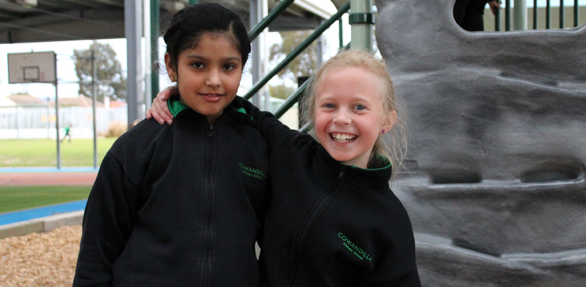 Students smiling in playground